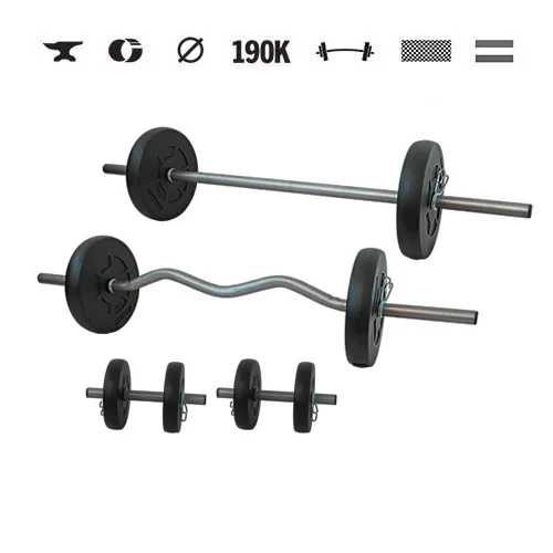 GazoFitness® Set gantere și halteră Super 33 kg