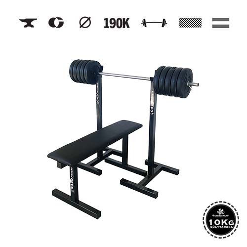 GazoFitness® Suport mobil + bancă + halteră reglabilă 105 kg