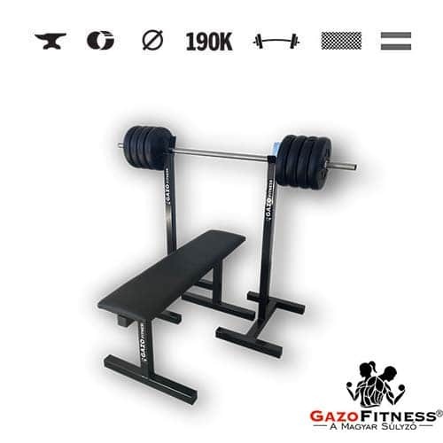 GazoFitness® Suport mobil + bancă + halteră (total 45 kg)