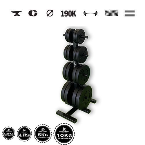 GazoFitness® Suport pentru discuri cu discuri, total 75 kg